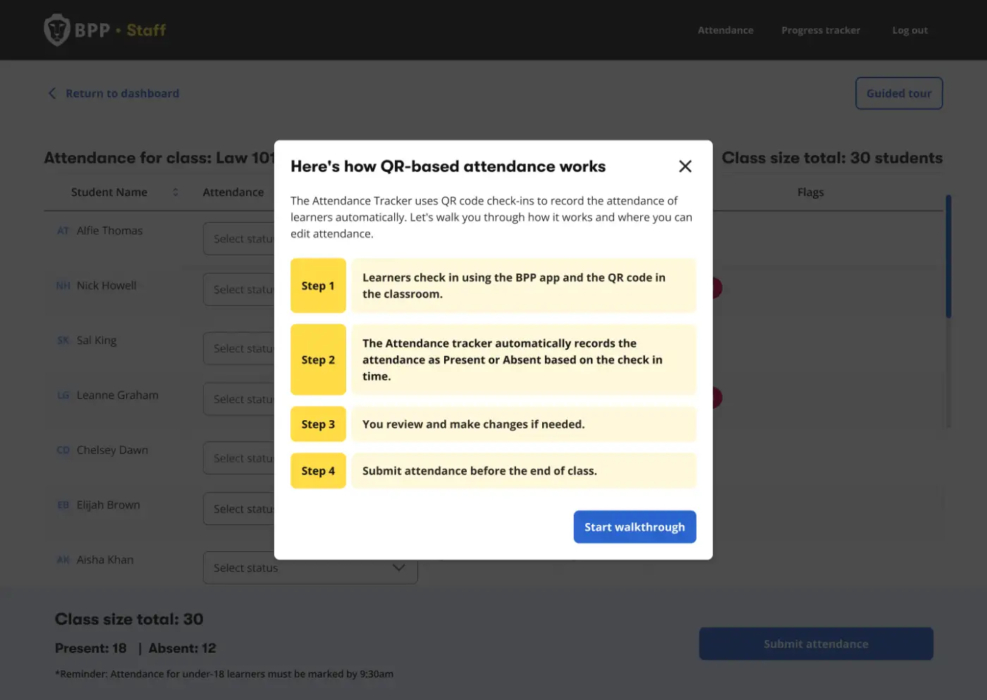 Guided tour intro: Here’s how QR-based attendance works